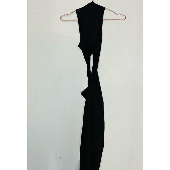Bec + Bridge Black Middle Cutout High Neck Instinct Ribbed Midi Dress Size M - Picture 4 of 14